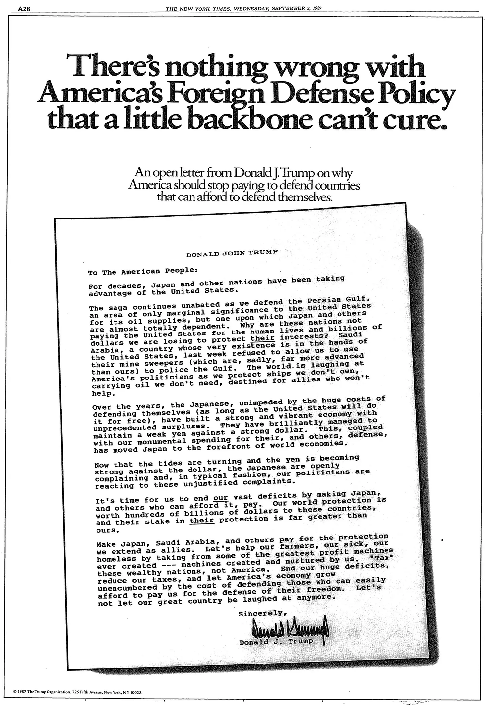 Trampa reklāma, 1987. gads 