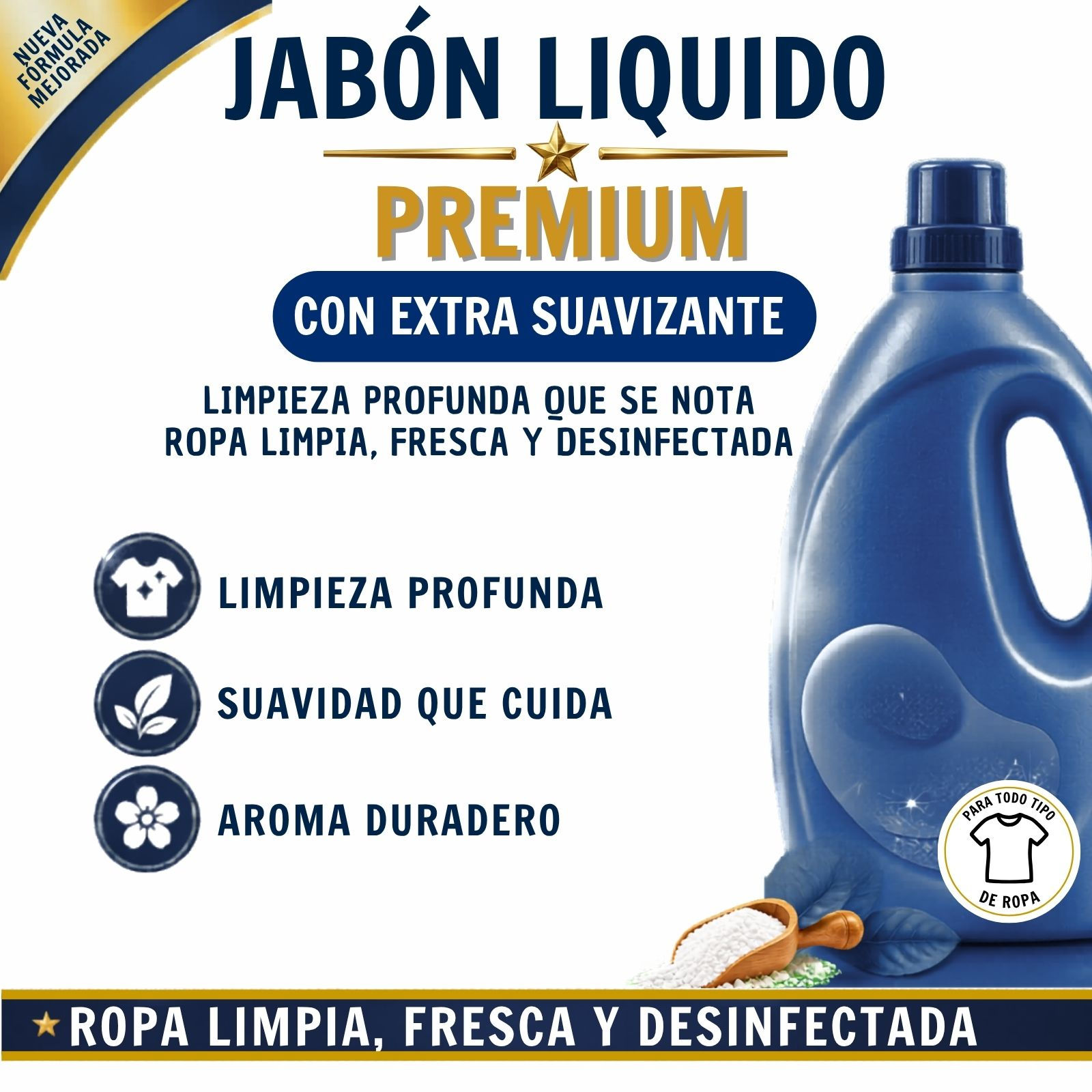 JABON PREMIUM CON SUAVIZANTE (AZUL) X 5LT RECARGABLE