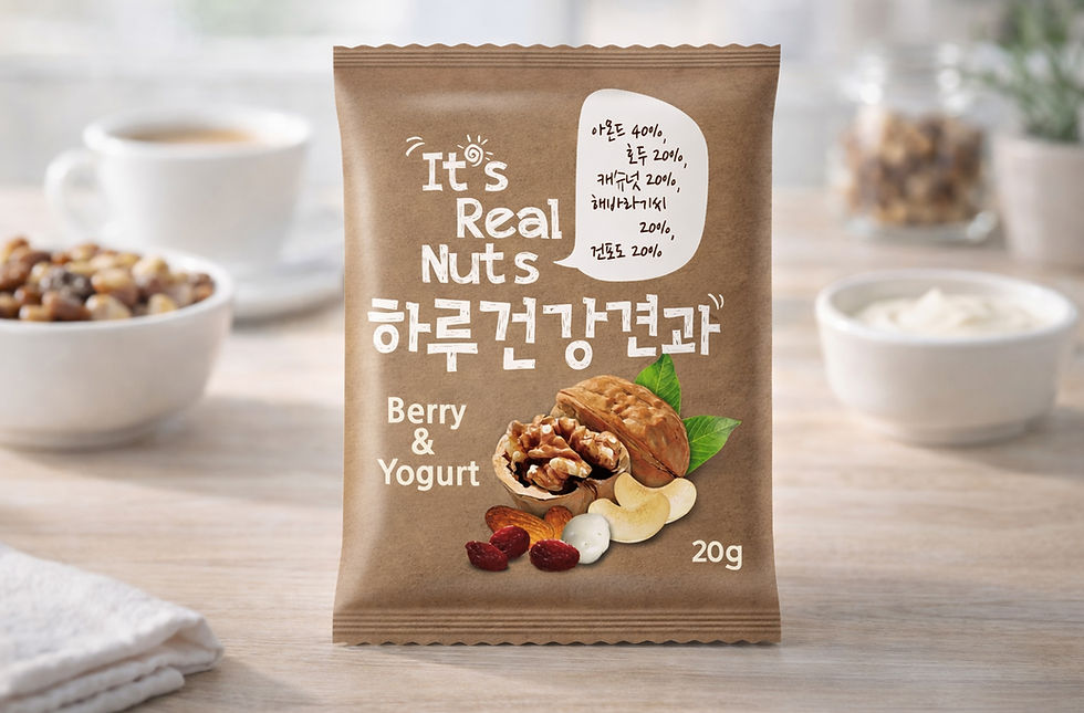 맑은농산 잇츠 리얼넛츠 하루건강견과 견과류 스낵 패키지 디자인
nongsan its real nuts daily healthy nut snack packaging design