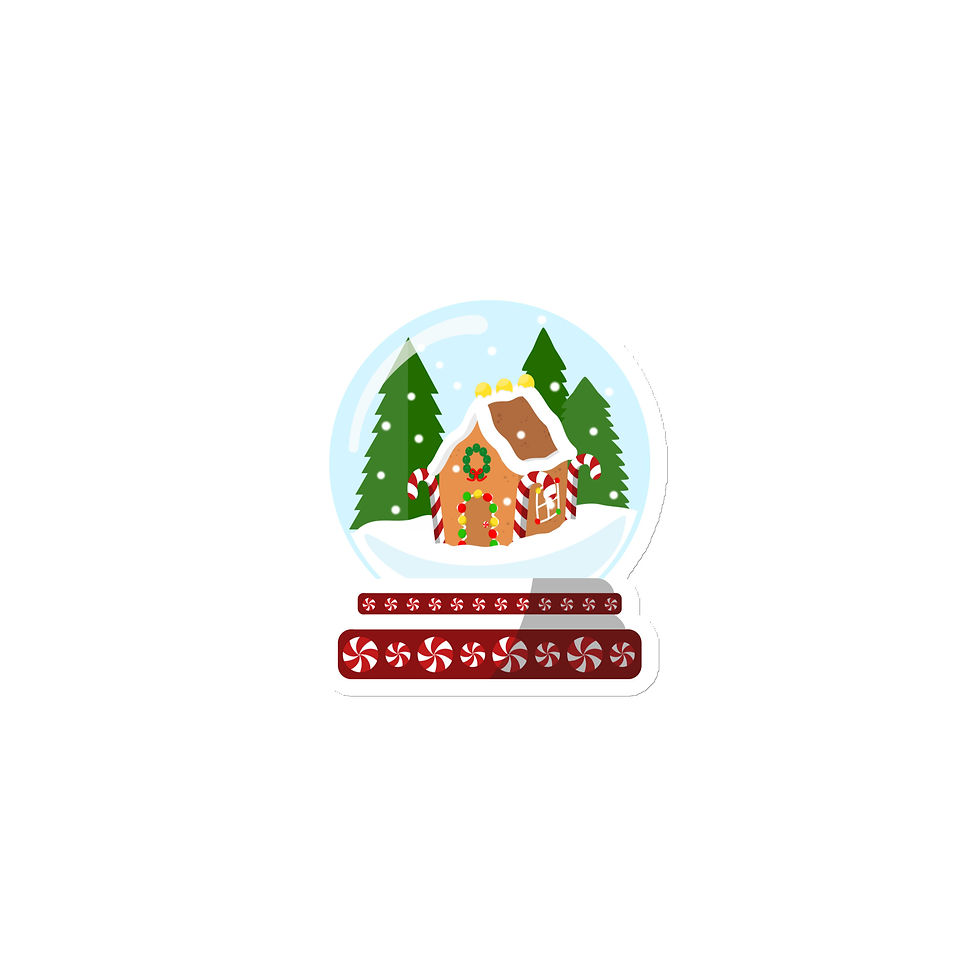 Gingerbread House Snow Globe 3" x 3" Magnet