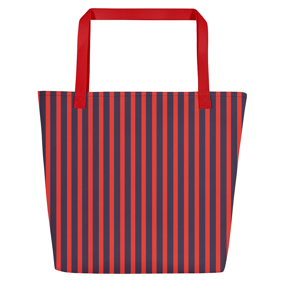 Thumbnail: Poison Apple Stripes Large Tote Bag