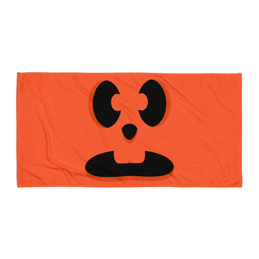 Goofy Pumpkin Face Towel