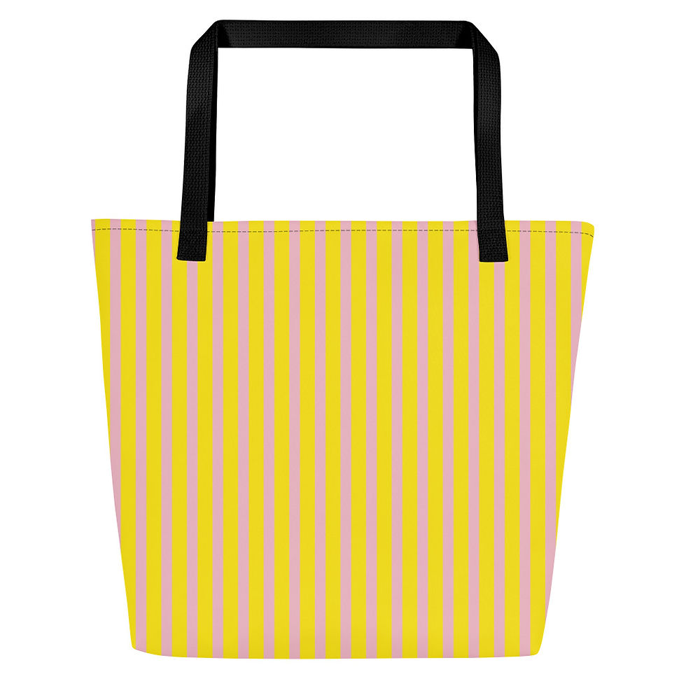 Thumbnail: Cotton Candy Stripes Large Tote Bag