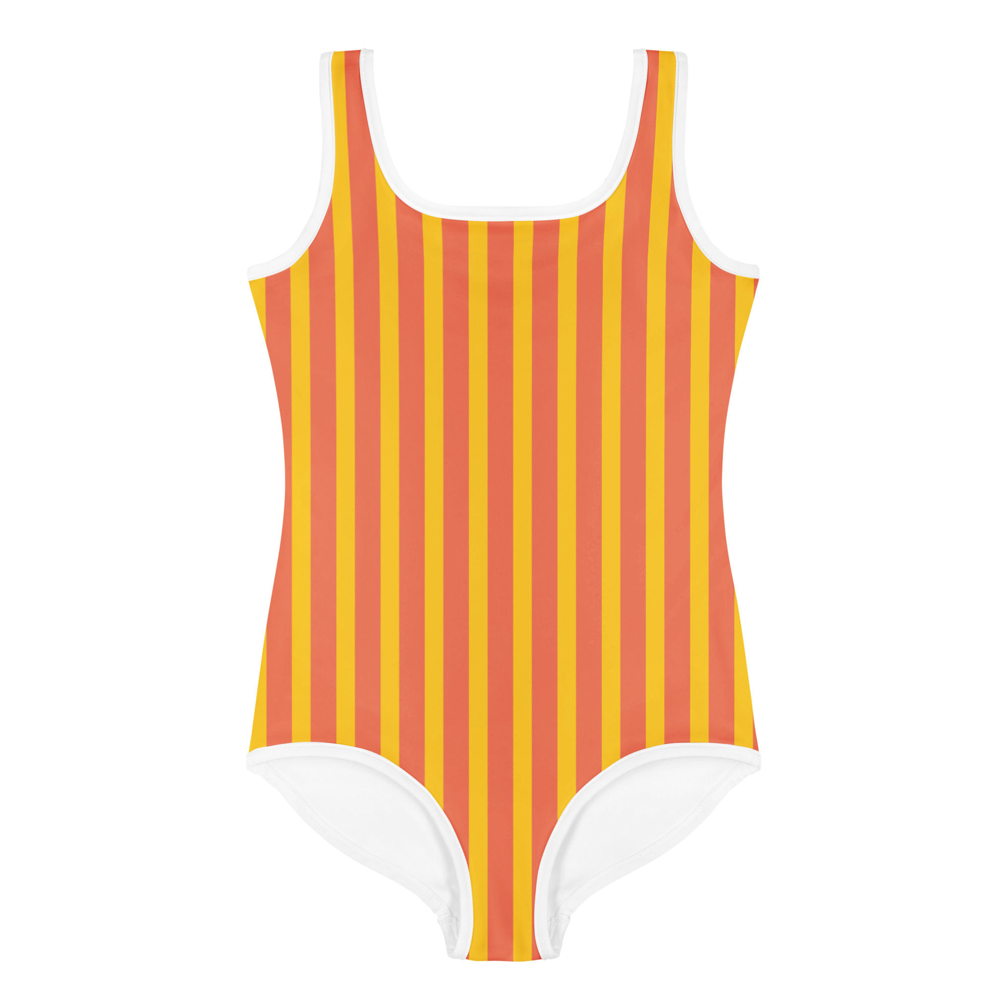 Vintage Duck Stripes Kids Swimsuit