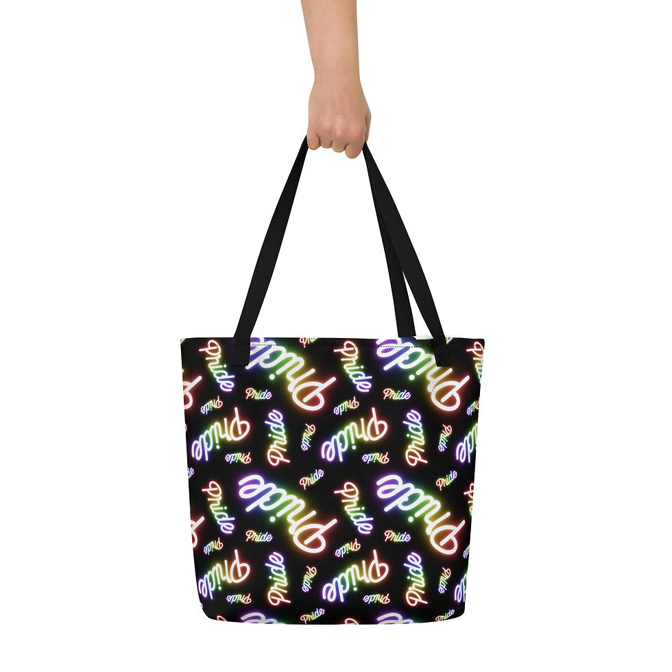 Thumbnail: Lots Of Pride Neon Signs Large Tote Bag