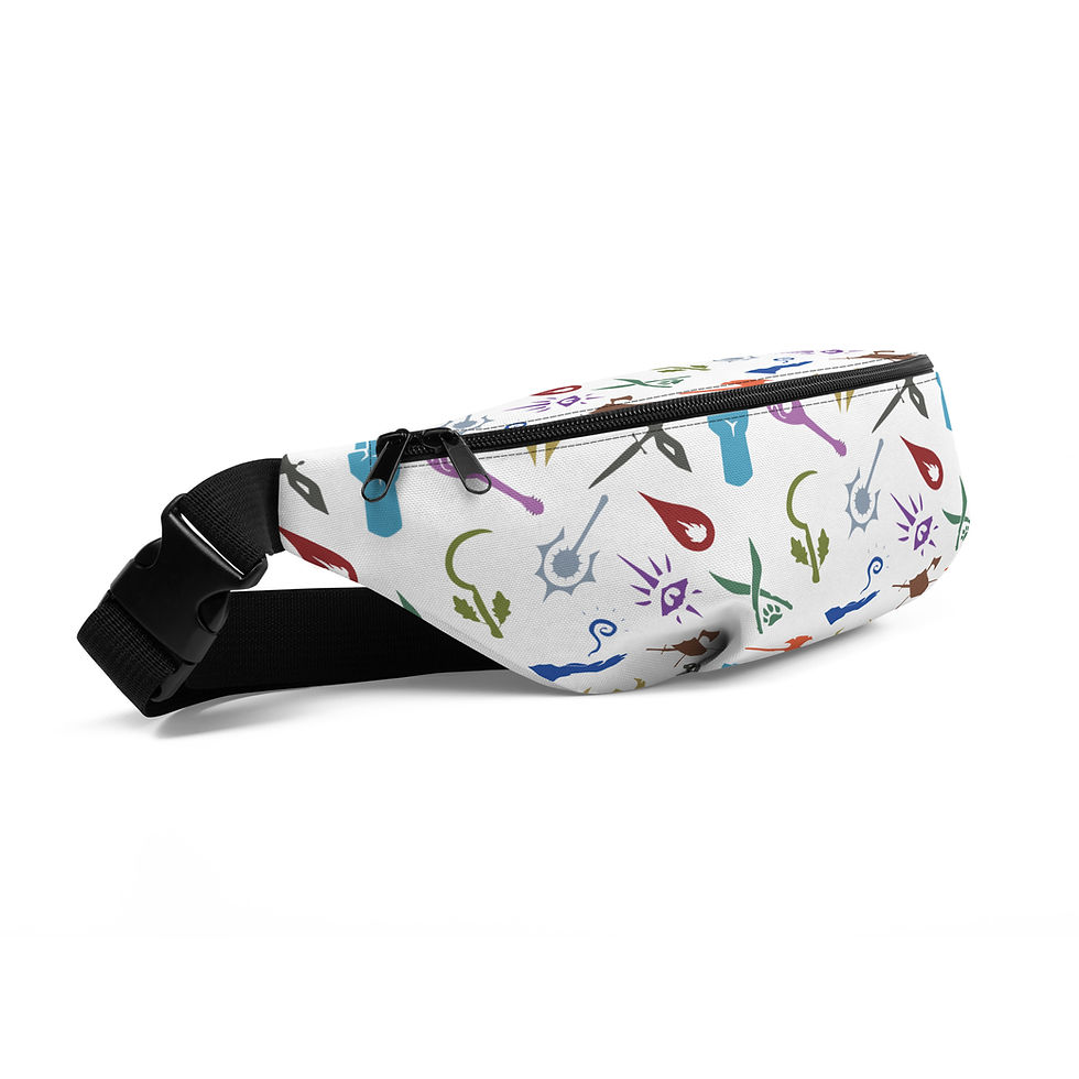 D&D Classes White Fanny Pack