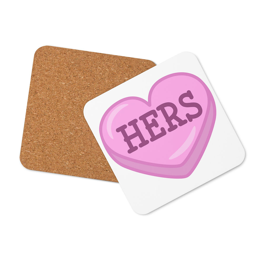 Thumbnail: Hers Pink Candy Heart Coaster