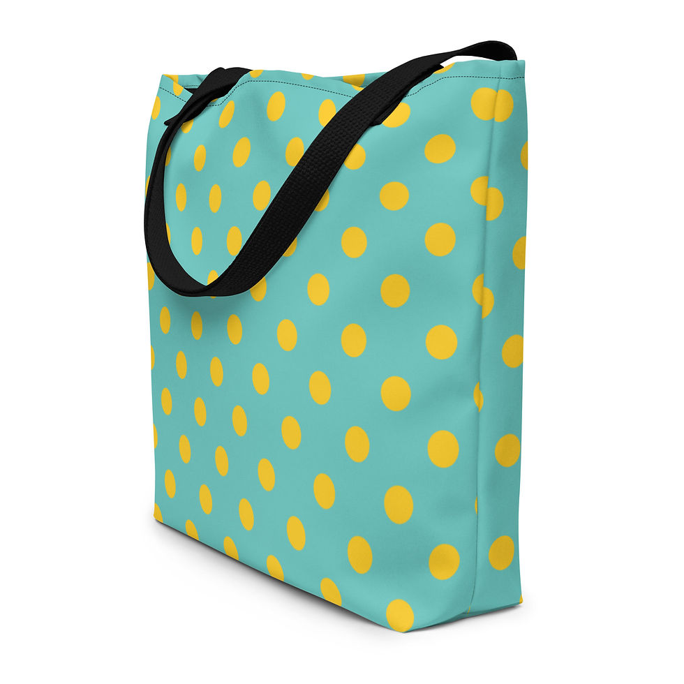 Teenie Weenie Yellow Polka Dot Large Tote Bag