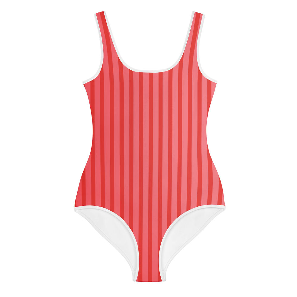 Valentines Stripes Youth Swimsuit