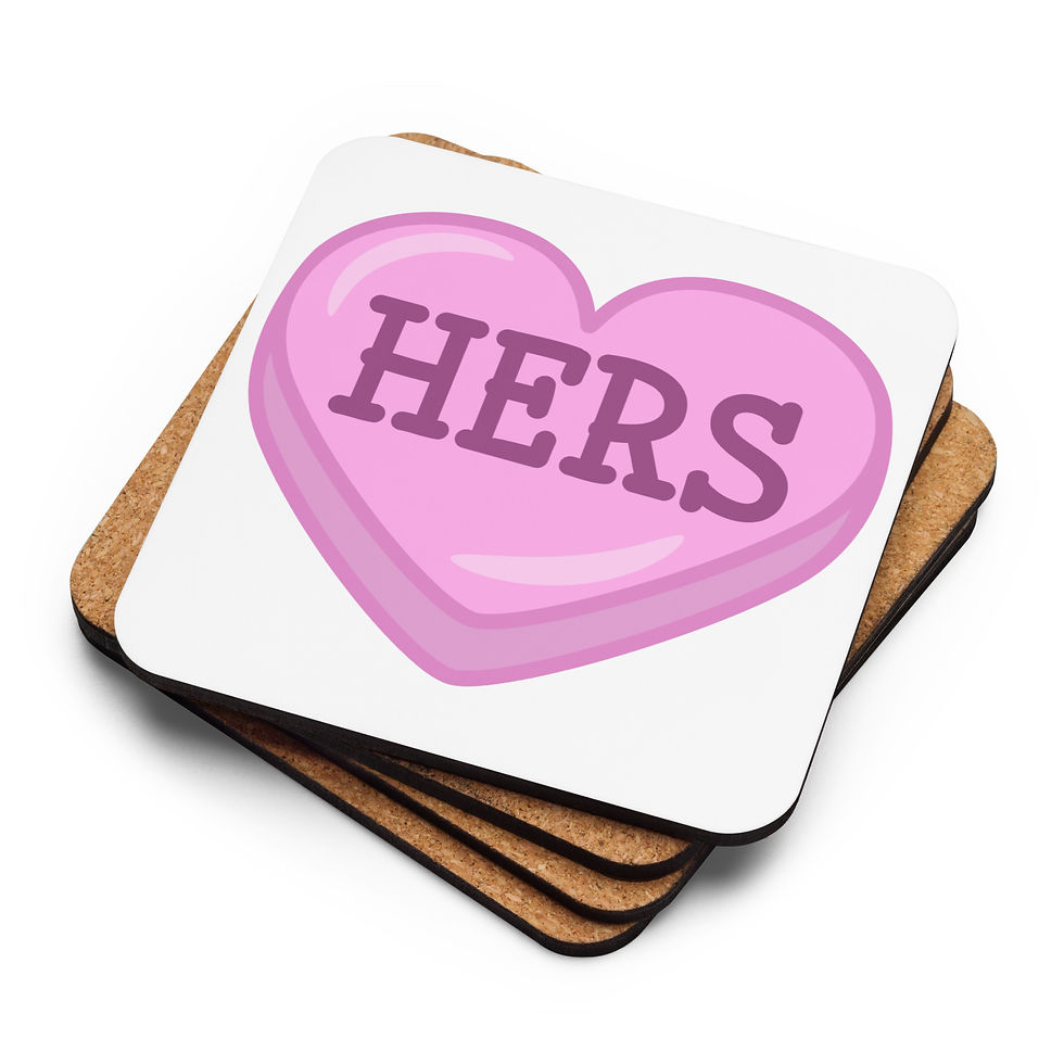 Thumbnail: Hers Pink Candy Heart Coaster