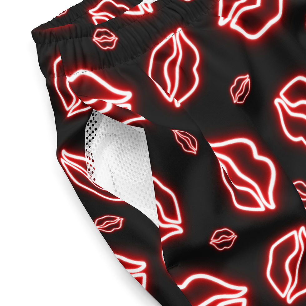 Thumbnail: Red Neon Kiss Swim Trunks