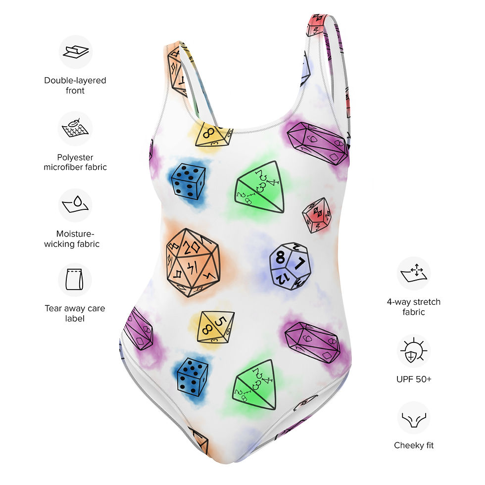 Thumbnail: D&D Watercolour Dice One-Piece Swimsuit