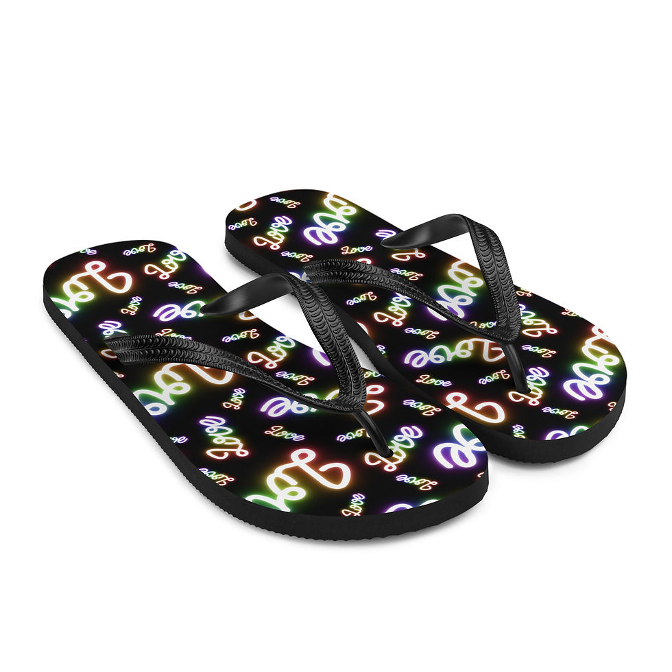 Thumbnail: Lots Of Love Neon Signs Flip-Flops