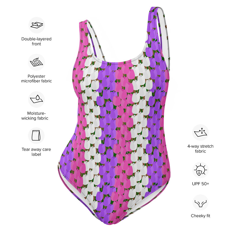Thumbnail: Spring Tulip Field One-Piece Swimsuit