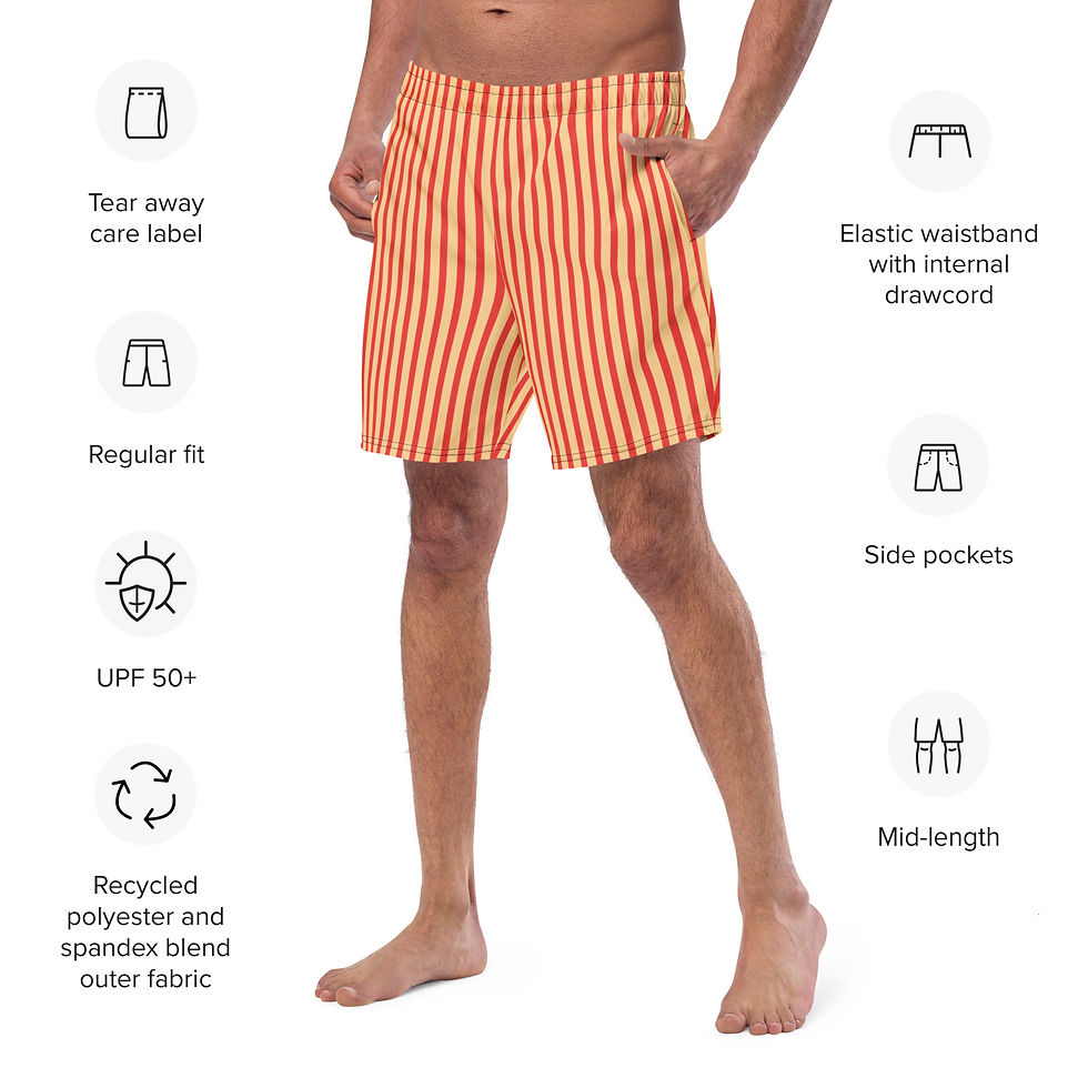 Cream Soda Stripes Swim Trunks