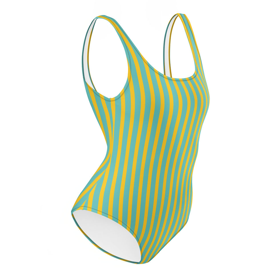 Teenie Weenie Yellow Striped One-Piece Swimsuit
