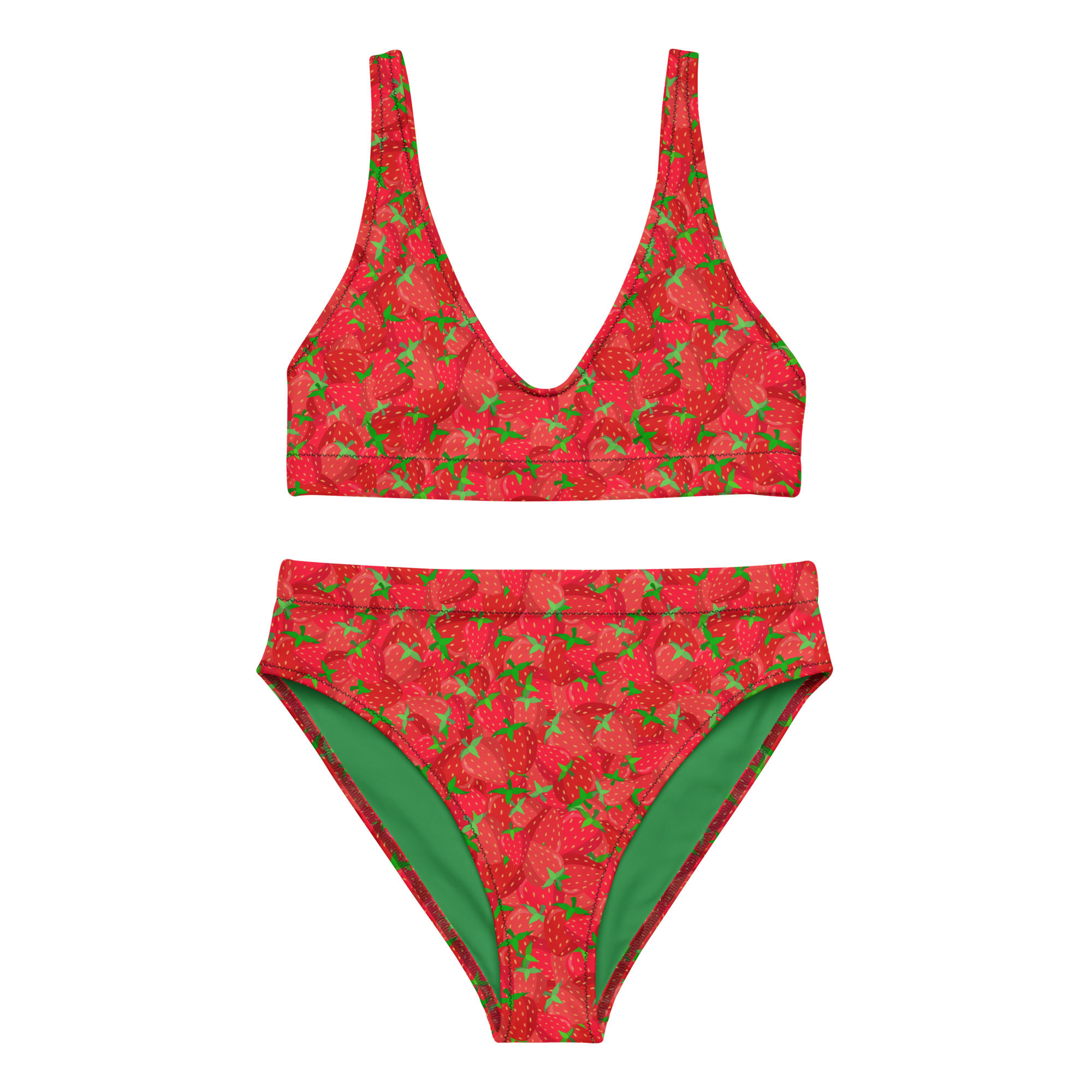 Strawberry Medley High-Waisted Bikini