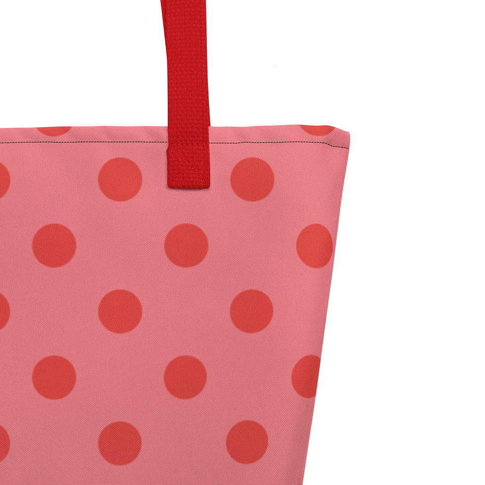 Thumbnail: Valentines Dots Large Tote Bag