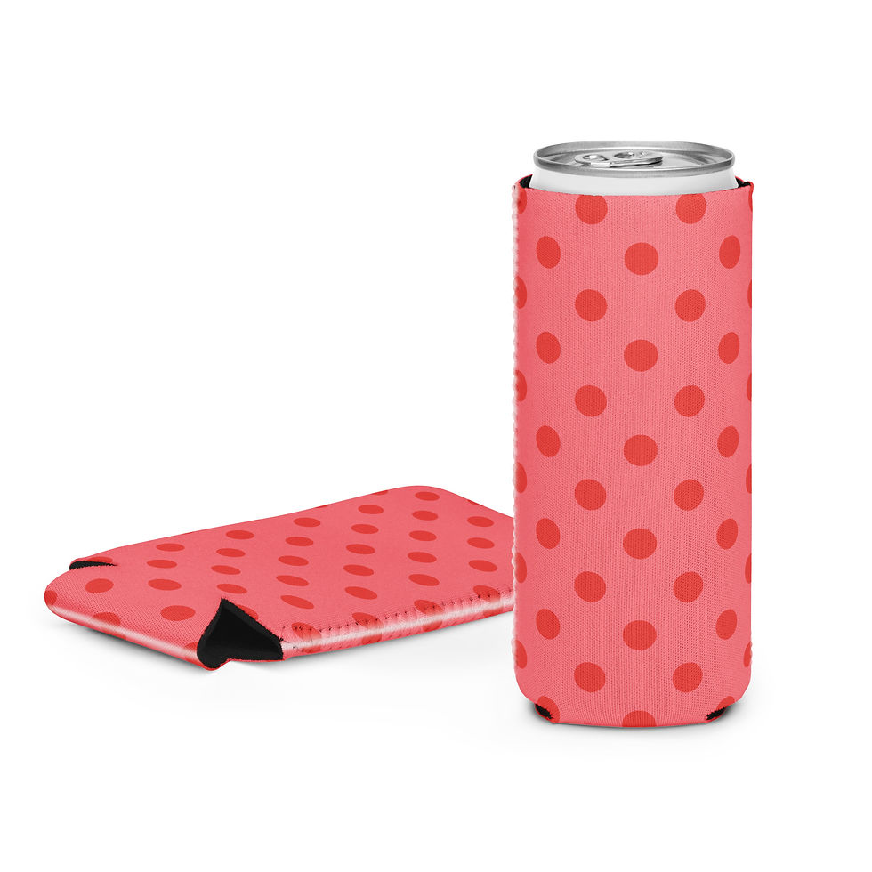 Valentines Dots Can Coozie