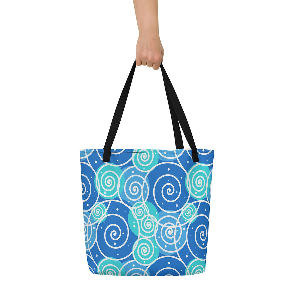 Thumbnail: Save The Ocean Ripple Large Tote Bag