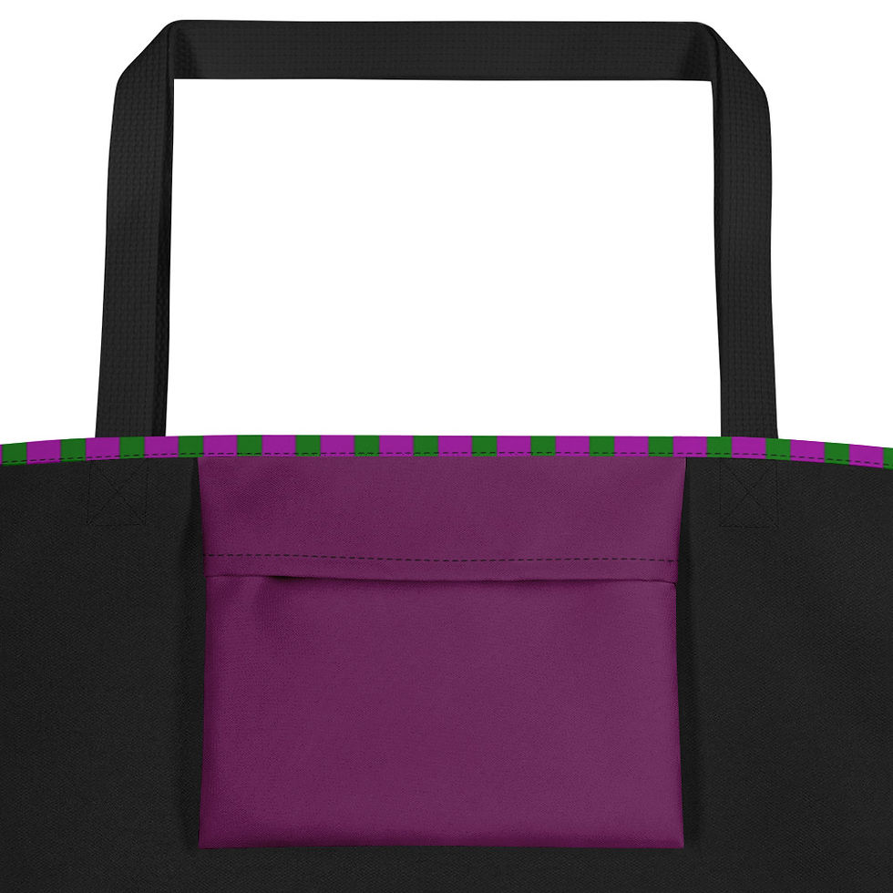 Thumbnail: Classic Poison Stripes Large Tote Bag