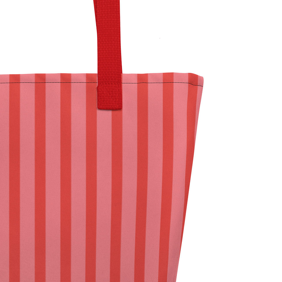 Thumbnail: Valentines Stripes Large Tote Bag