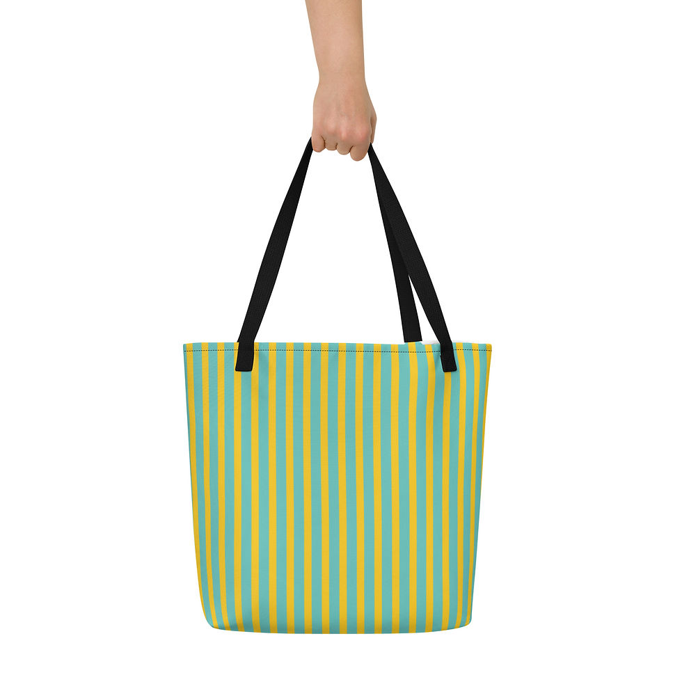 Thumbnail: Teenie Weenie Yellow Striped Large Tote Bag