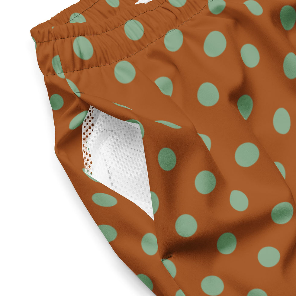 Mint Forest Dots Swim Trunks