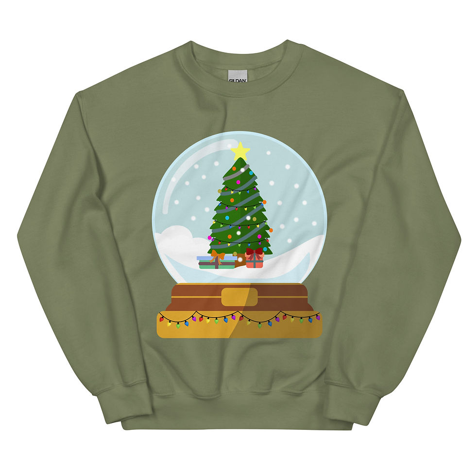 Thumbnail: Christmas Tree Snow Globe Light Green Sweatshirt