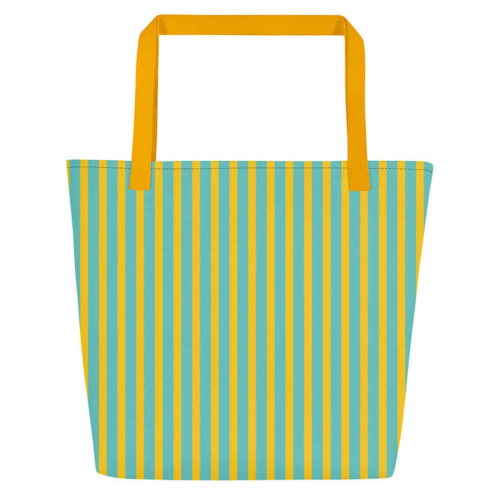Thumbnail: Teenie Weenie Yellow Striped Large Tote Bag
