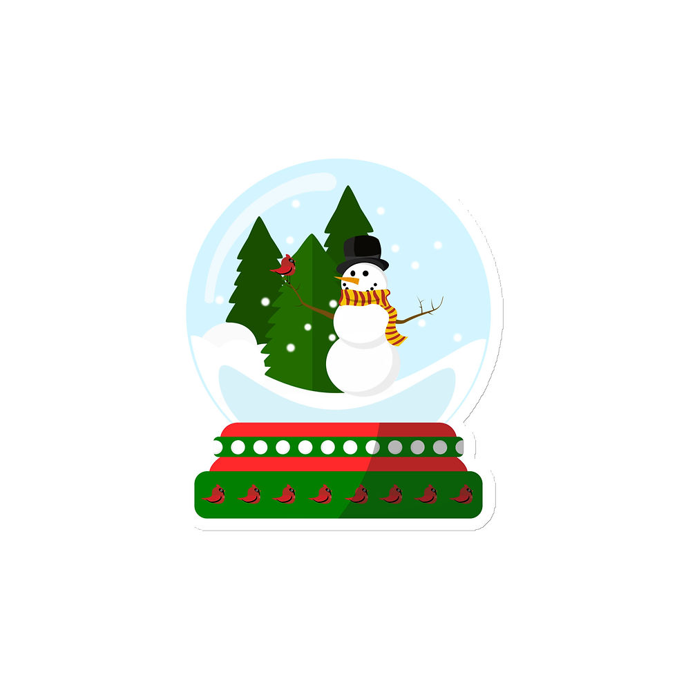 Snowman Snow Globe 4" x 4" Magnet