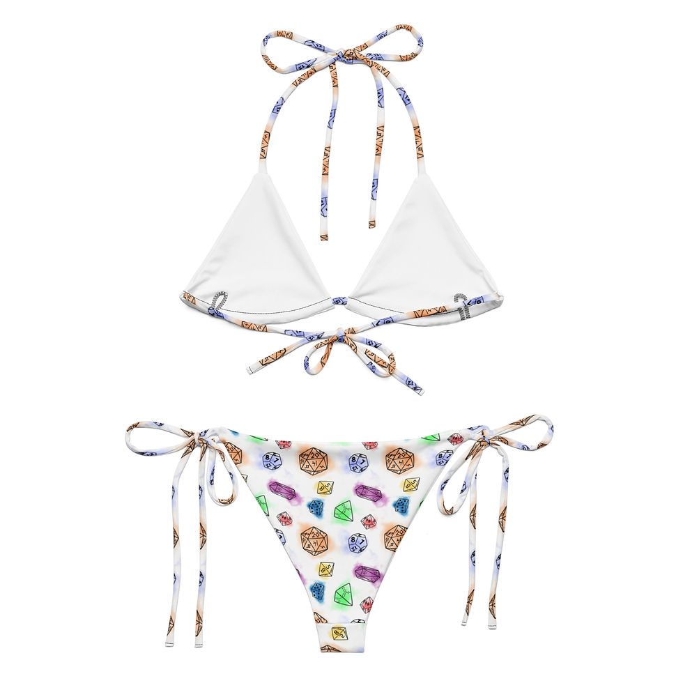 D&D Water Colour Dice String Bikini
