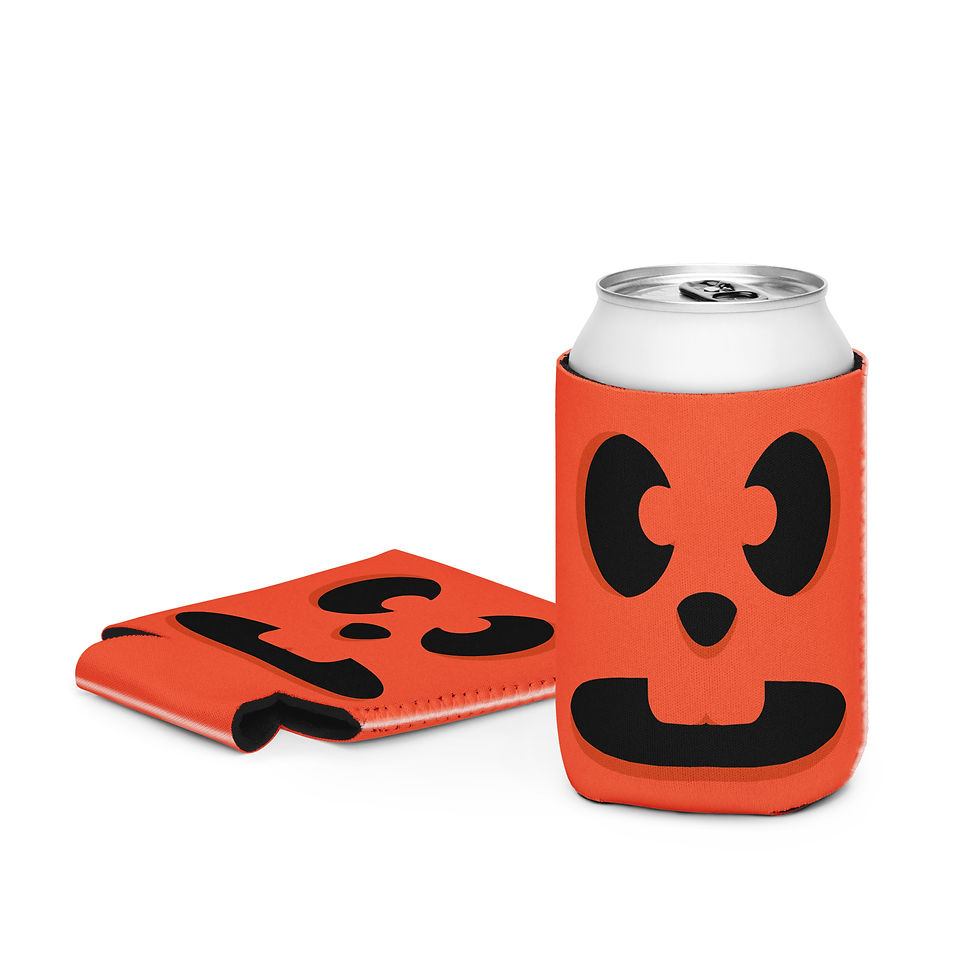 Goofy Pumpkin Face Can Coozie