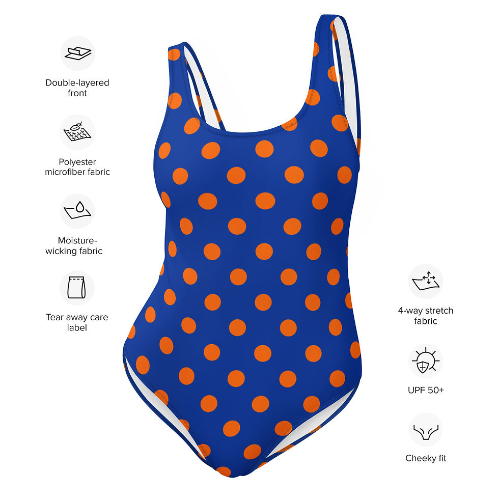 Thumbnail: Orange Sky Dot One-Piece Swimsuit