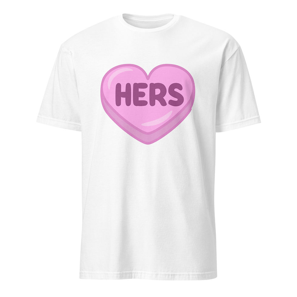Thumbnail: White Forever Hers Pink Candy Heart Unisex T-Shirt