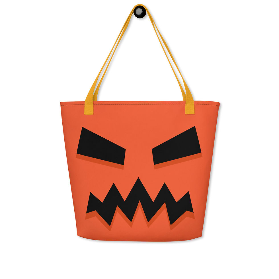 Thumbnail: Spooky Pumpkin Face Tote Bag