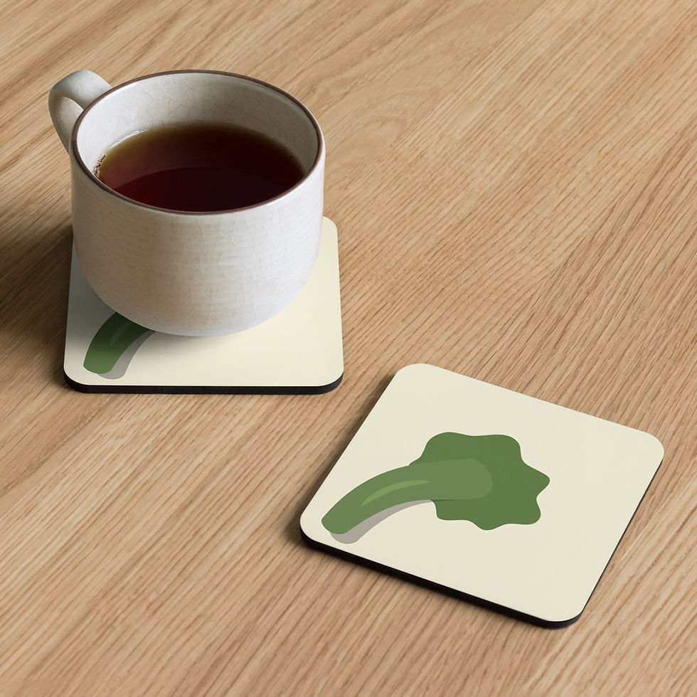 Thumbnail: White Pumpkin Top Cork-Back Coaster