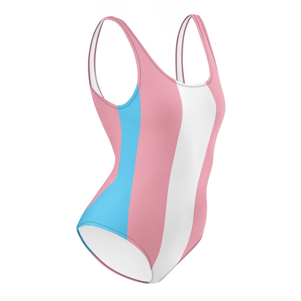 Trans Flag One-Piece Swimsuit
