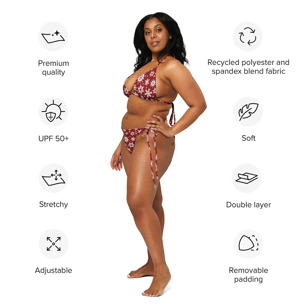 Thumbnail: Red Snowflakes String Bikini