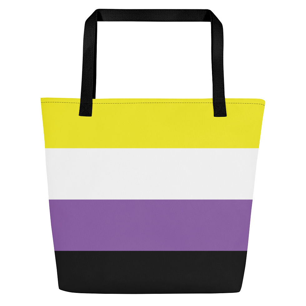 Thumbnail: Non Binary Flag Large Tote Bag