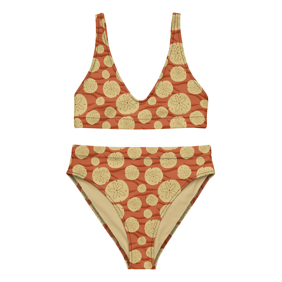 Red Sand Dollars High-Waisted Bikini