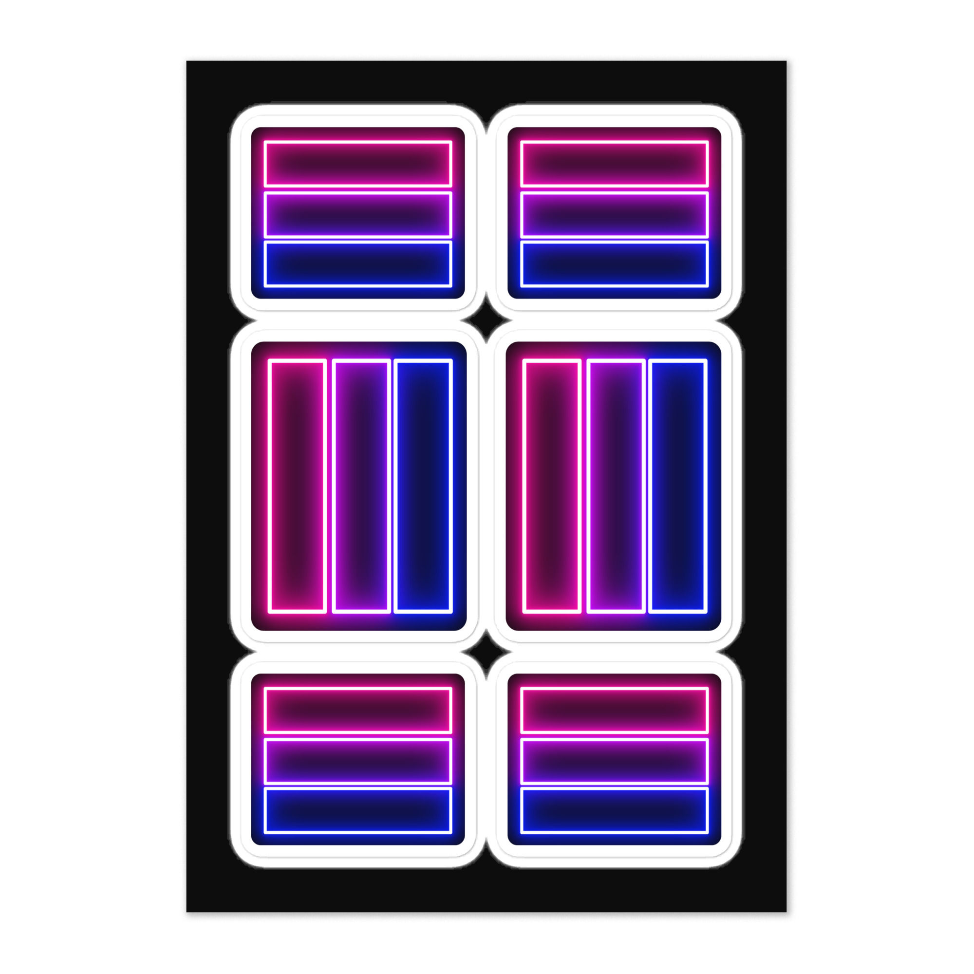Neon Bi Flag Sign Sticker Sheet