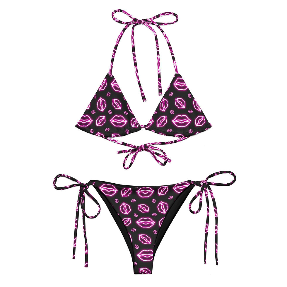 Pink Neon Kiss String Bikini
