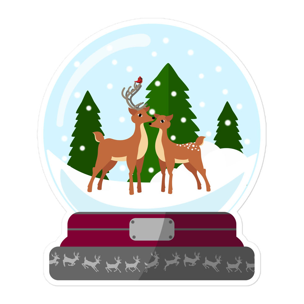 Thumbnail: Reindeer Snow Globe Bubble-free 5.5" x 5.5" Sticker