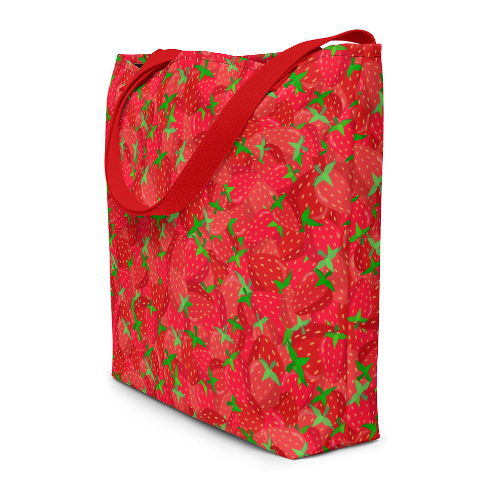 Thumbnail: Strawberry Medley Large Tote Bag