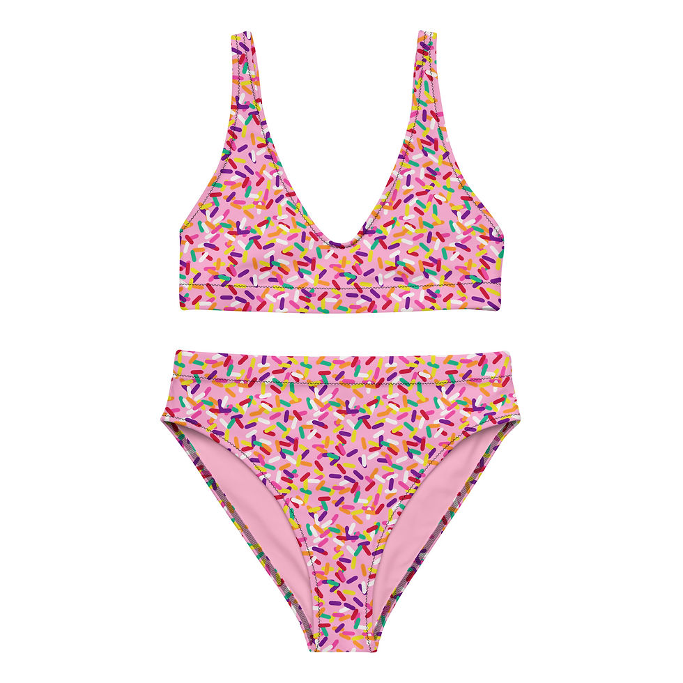 Strawberry Sprinkles High-Waisted Bikini