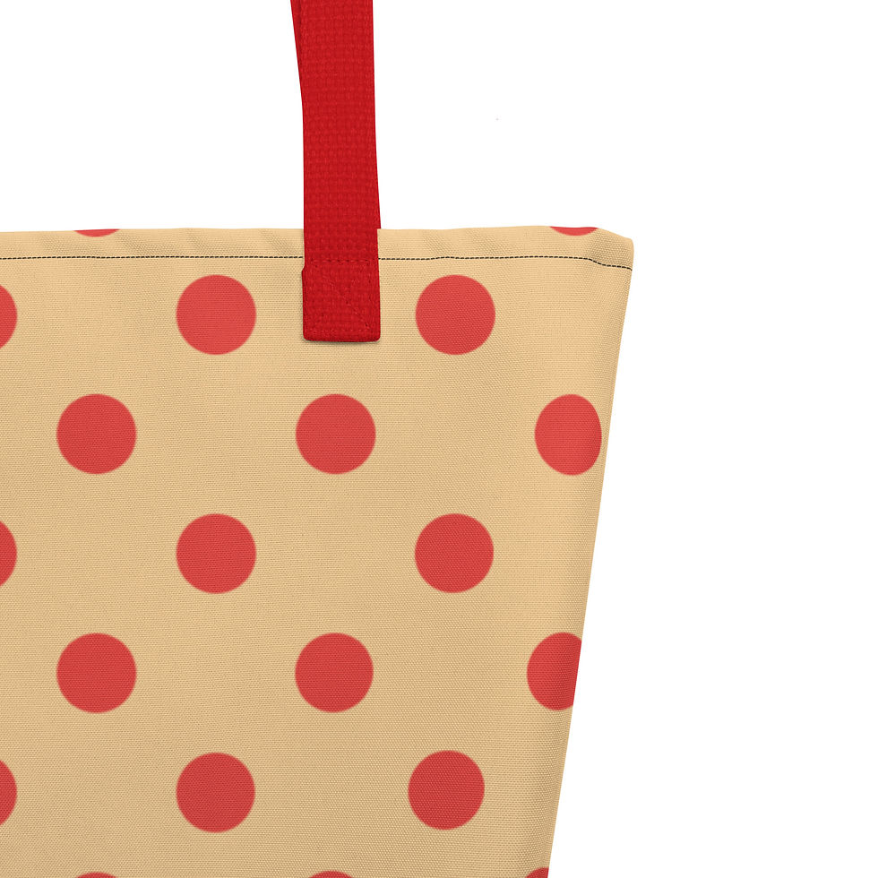 Thumbnail: Cream Soda Dots Large Tote Bag