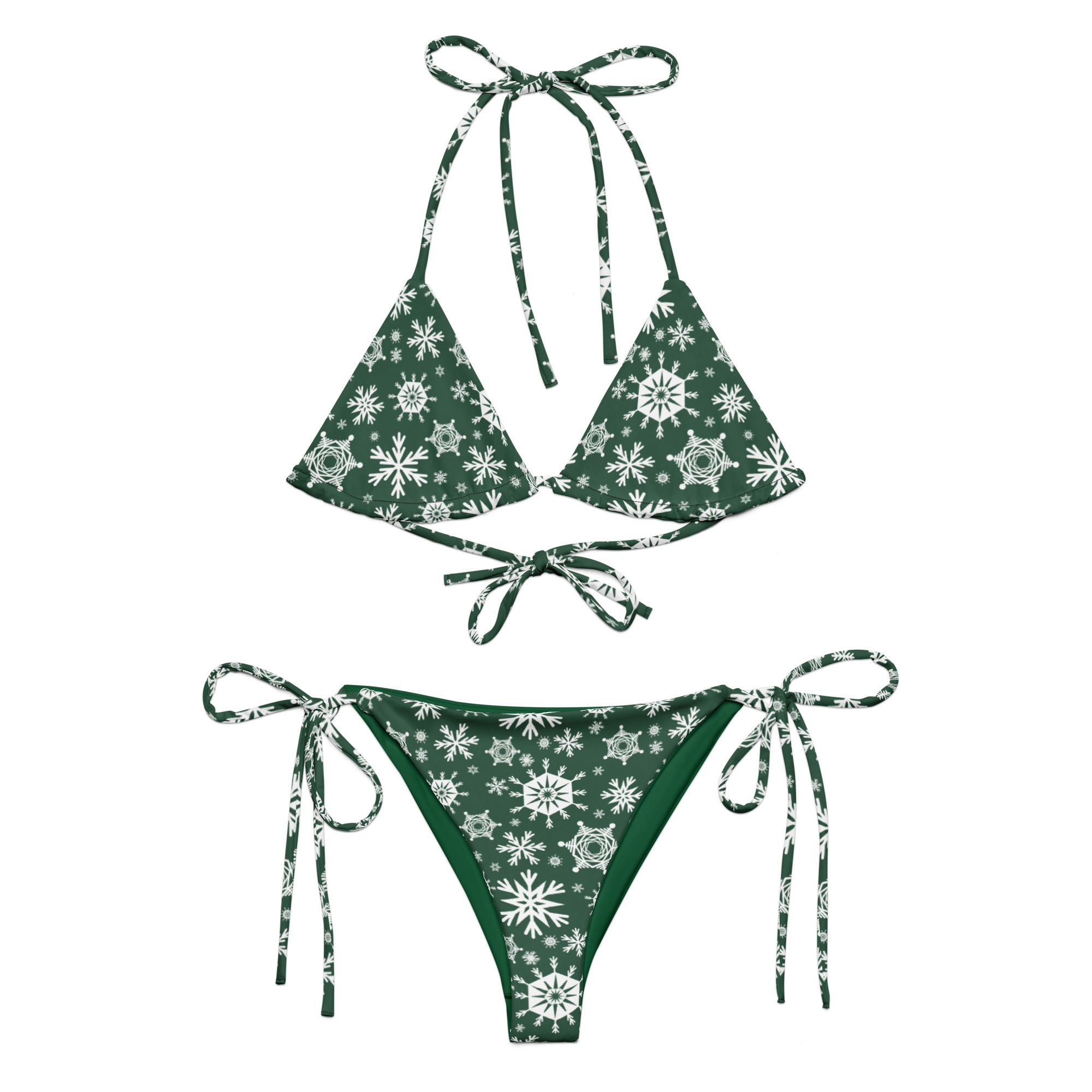 Pine Snowflakes String Bikini