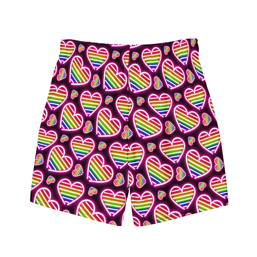 Thumbnail: Pride Heart Neon Signs Swim Trunks
