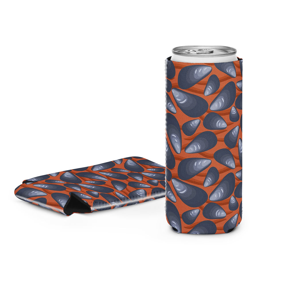 Mussels in The Sand Can Coozie